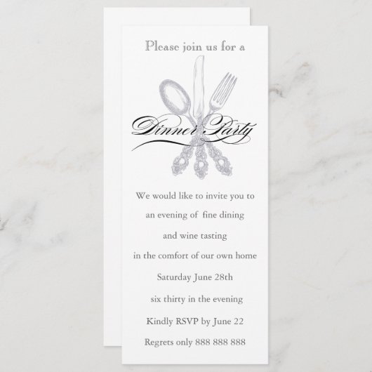 Invitation Dîner (Devant / Derrière)