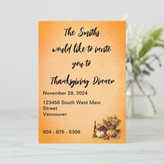 Invitation dîner (Debout devant)