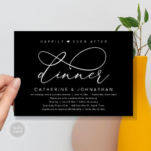 Invitation Dîner à jamais heureux, fête romantique moderne
