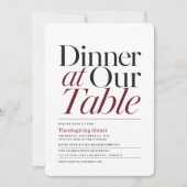 Invitation Dîner à notre table Thanksgiving (Devant)
