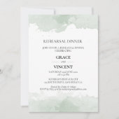Invitation Dîner Abstrait de répétition d'aquarelle verte (Devant)