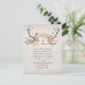 Invitation dîner anniversaire - bouquet d'automne et bois de (Debout devant)