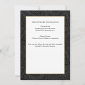 Invitation Dîner annuel élégant de botanique noire pour affai (Dos)