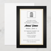 Invitation Dîner annuel professionnel Black & Gold Business (Devant / Derrière)