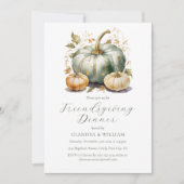 Invitation Dîner Aquarelle Élégant (Devant)