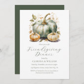 Invitation Dîner Aquarelle Élégant (Devant / Derrière)