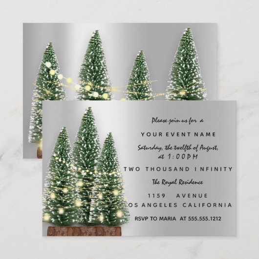 Invitation Dîner Arbre de Noël de Noël (Devant / Derrière)