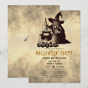 Invitation Dîner aux sorcières d'Halloween