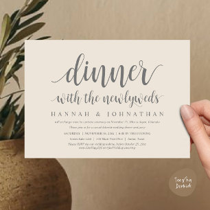 Invitation Dîner avec les jeunes mariés, Mariage Elopement
