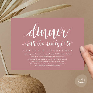 Invitation Dîner avec les jeunes mariés, Mariage Elopement