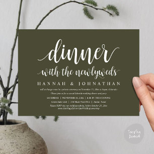 Invitation Dîner avec les jeunes mariés, Mariage Elopement