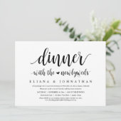 Invitation Dîner avec les jeunes mariés, Mariage Elopement (Debout devant)