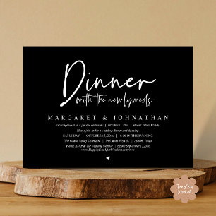 Invitation Dîner avec les nouveaux mariés, Mariage Elopement