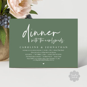Invitation Dîner avec les nouveaux mariés, Mariage Elopement 