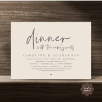 Dîner avec les nouveaux mariés, Mariage Elopement