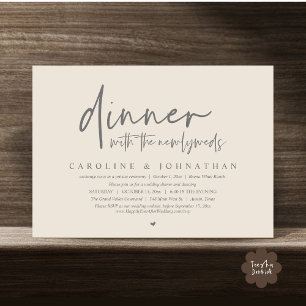 Invitation Dîner avec les nouveaux mariés, Mariage Elopement 