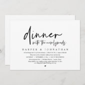 Invitation Dîner avec les nouveaux mariés, Mariage Elopement  (Devant / Derrière)