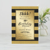 Invitation Dîner Black & Gold Surprise 18e anniversaire (Debout devant)