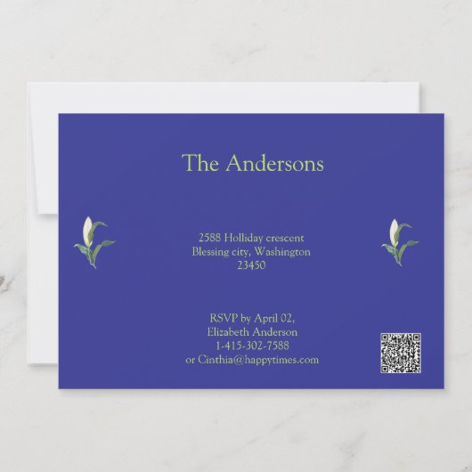 Invitation Dîner blanc Lily Pâques (Dos)