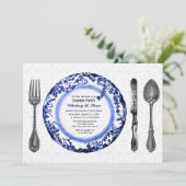 Invitation Dîner Bleu Fin (Debout devant)