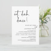 Invitation Dîner, Boire, Danse, Mariage Elopement (Debout devant)