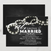 Invitation Diner, boire et être marié Dîner de répétition (Devant / Derrière)