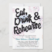 Invitation Diner, boire et répéter Dîner de répétition d'aqua (Devant)