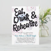 Invitation Diner, boire et répéter Dîner de répétition d'aqua (Debout devant)