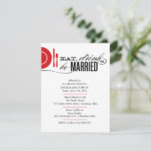 Invitation Diner, boire et se marier Dîner de répétition Invi (Debout devant)