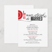 Invitation Diner, boire et se marier Dîner de répétition Invi (Devant / Derrière)