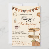 Invitation Dîner bon thanksgiving Citrouille & Automne (Devant)