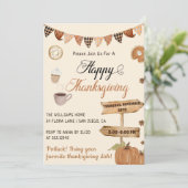 Invitation Dîner bon thanksgiving Citrouille & Automne (Debout devant)