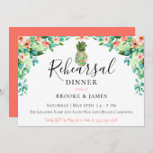 Invitation Dîner botanique de répétition d'ananas (Devant / Derrière)