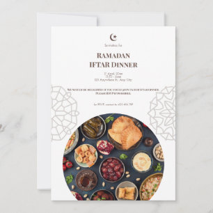 Invitation Dîner Brown blanc Ramadan Iftar