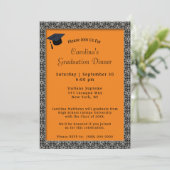 Invitation Dîner Casquette Orange Black Frame (Debout devant)