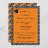 Invitation Dîner Casquette Orange Black Frame (Devant / Derrière)