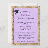 Invitation Dîner Casquette Purple Graduation (Devant)
