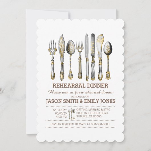 Invitation Dîner chic (Devant)