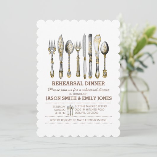 Invitation Dîner chic (Debout devant)