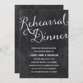 Invitation Dîner chic rustique élégant de répétition du (Devant / Derrière)