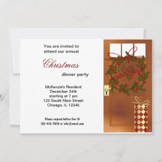 Invitation Dîner Christmas Bells