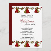 Invitation Dîner Christmas Bells (Devant / Derrière)