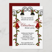 Invitation Dîner Christmas Bells (Devant / Derrière)