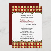 Invitation Dîner Christmas Bells (Devant / Derrière)