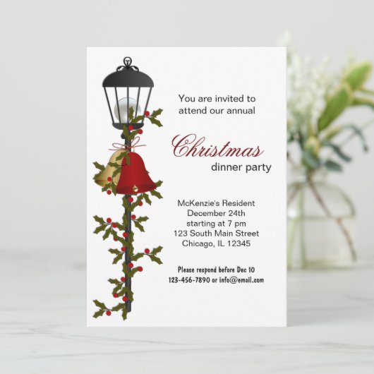 Invitation Dîner Christmas Bells (Debout devant)