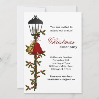 Invitation Dîner Christmas Bells