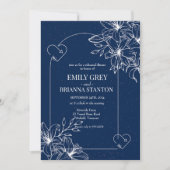 Invitation Dîner classique élégant de répétition en bleu de l (Devant)