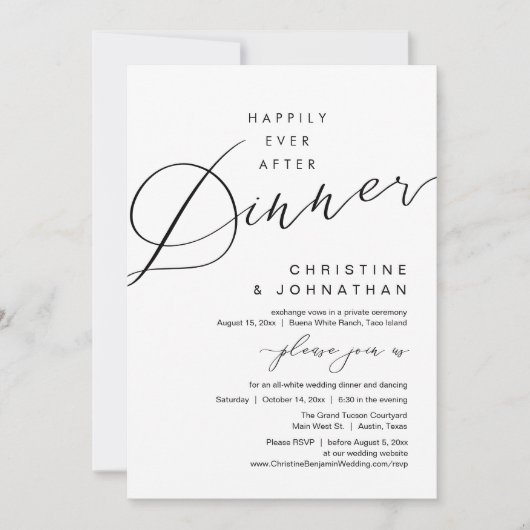 Invitation Dîner conte de fées Mariage romantique (Devant)
