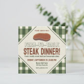 Invitation Dîner convivial de steak de la ferme à la table  (Debout devant)