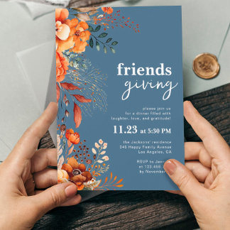 Invitation Dîner convivial floral